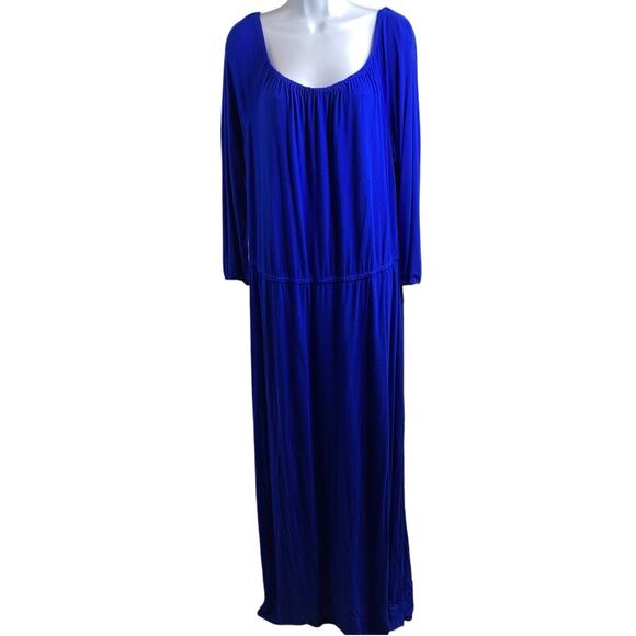 Chico's Women's Royal Blue Maxi Dress Size 2 Large Slinky Knit Travel Packable0 - Picture 1 of 11
